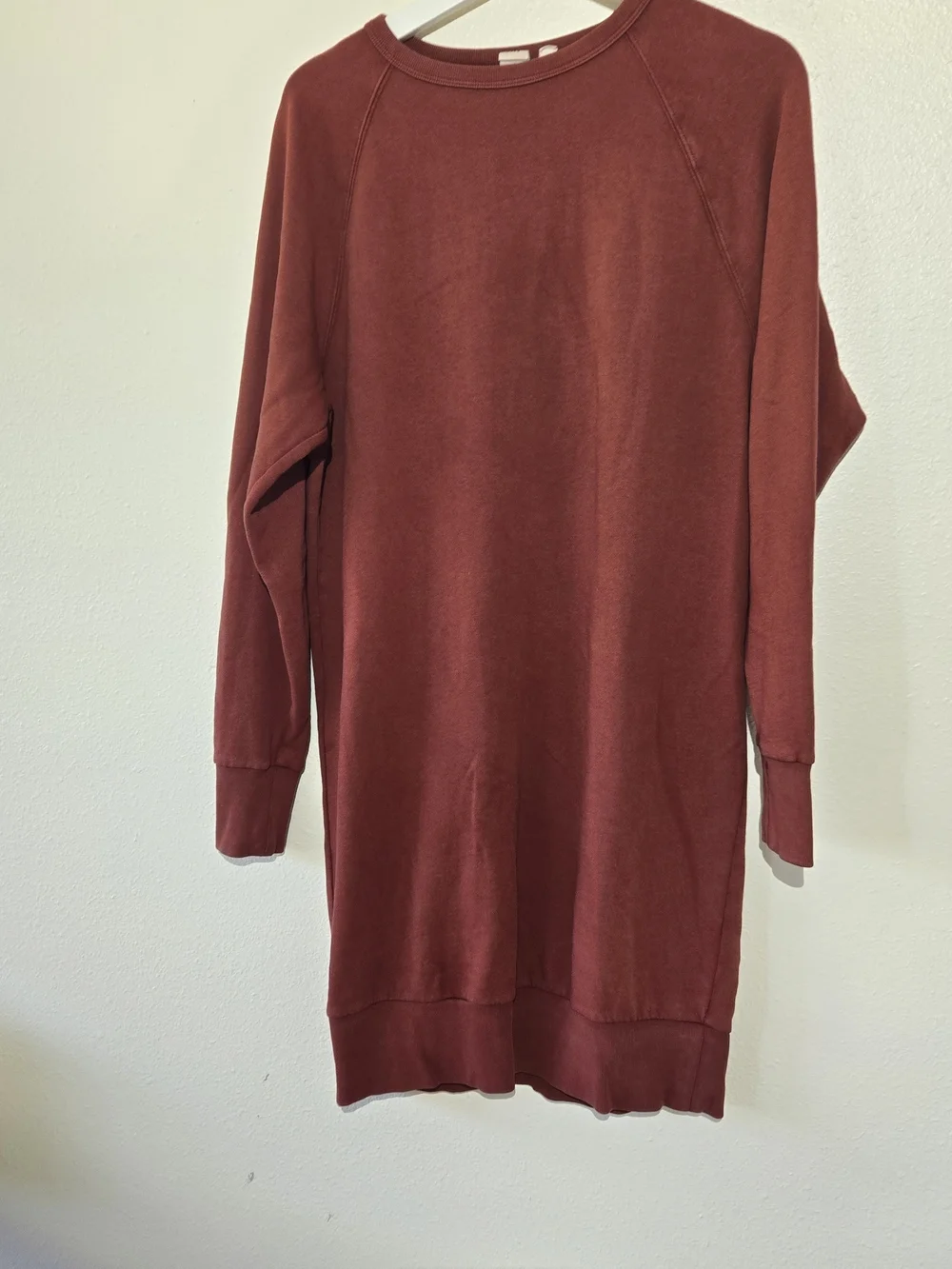 GAP Washed Rust Long-Sleeve Sweatshirt Dress